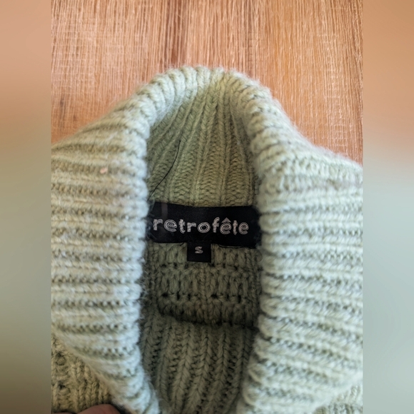 RETROFETE DORINDA Wool Blend Round Neck Sweater In Sage Size S - Picture 12 of 14